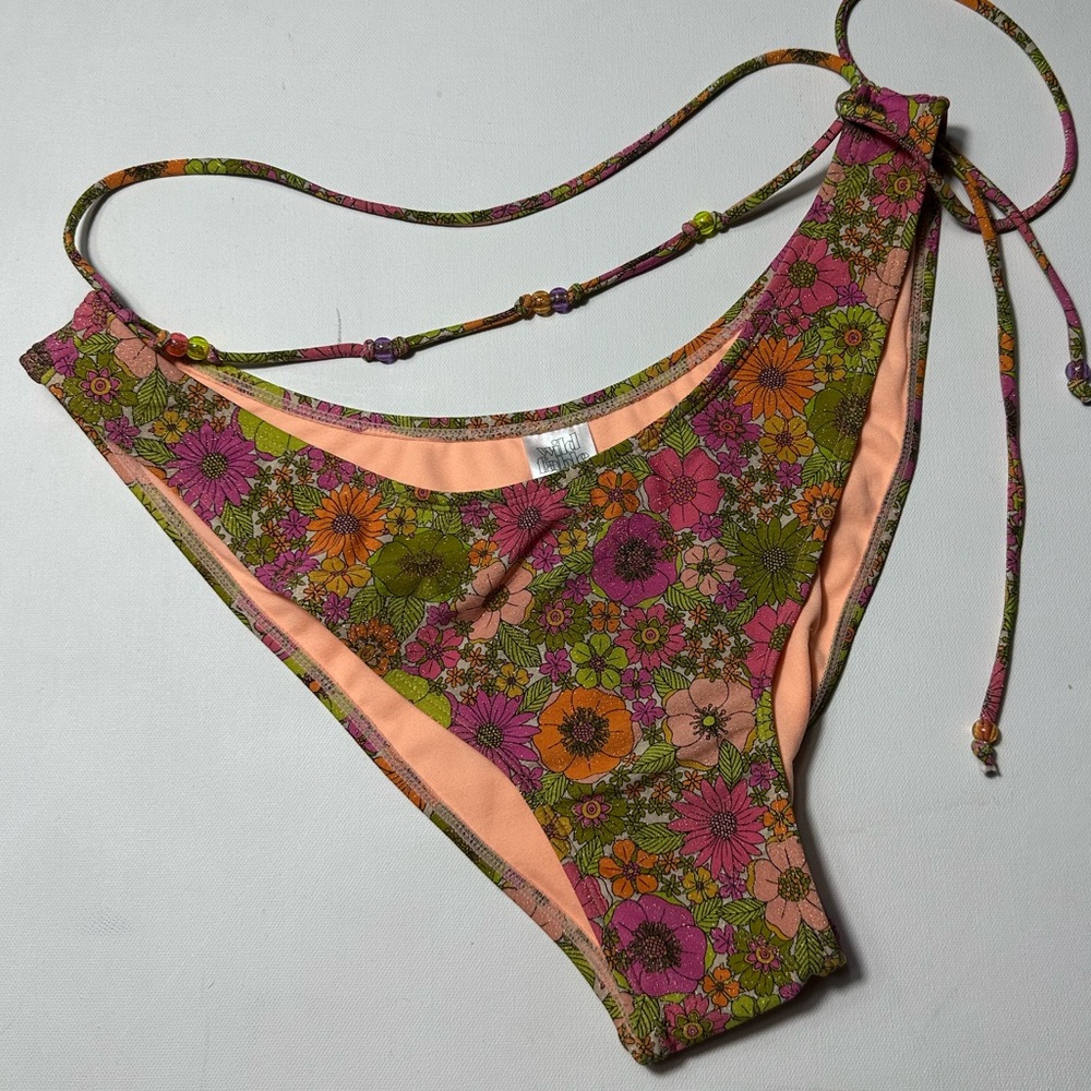 Wild Fable Pink and Green Floral Bikini Bottom